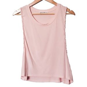 Pink sleeveless tank with braided detail